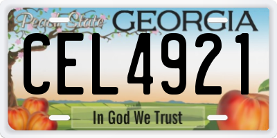 GA license plate CEL4921