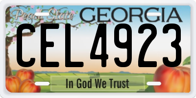 GA license plate CEL4923