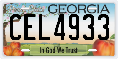 GA license plate CEL4933