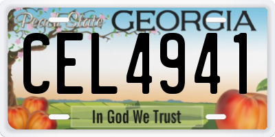 GA license plate CEL4941