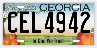 GA license plate CEL4942
