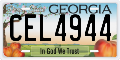 GA license plate CEL4944