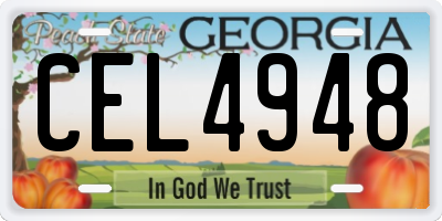 GA license plate CEL4948