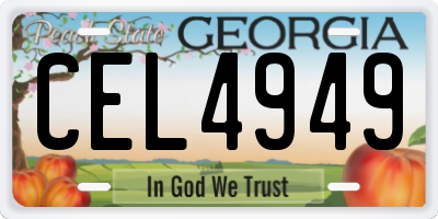GA license plate CEL4949