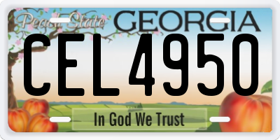 GA license plate CEL4950