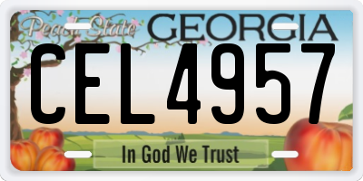 GA license plate CEL4957