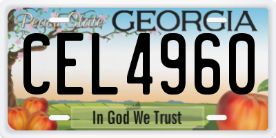GA license plate CEL4960