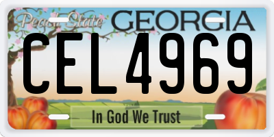 GA license plate CEL4969