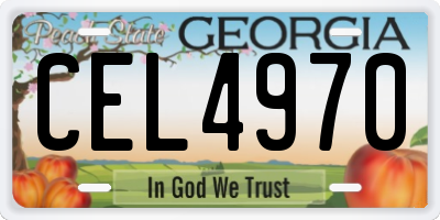 GA license plate CEL4970