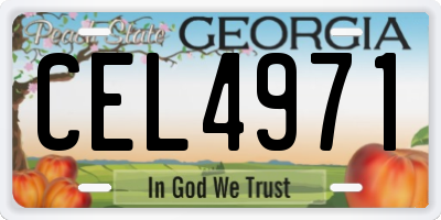 GA license plate CEL4971