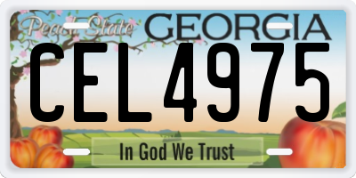 GA license plate CEL4975