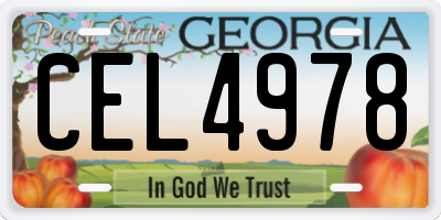 GA license plate CEL4978