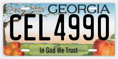 GA license plate CEL4990
