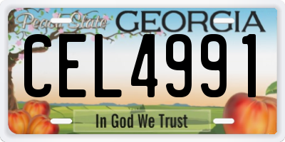 GA license plate CEL4991