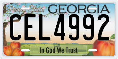 GA license plate CEL4992