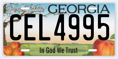 GA license plate CEL4995