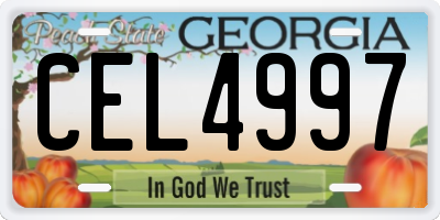 GA license plate CEL4997