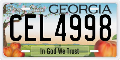 GA license plate CEL4998