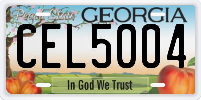 GA license plate CEL5004