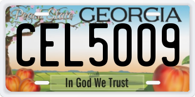 GA license plate CEL5009