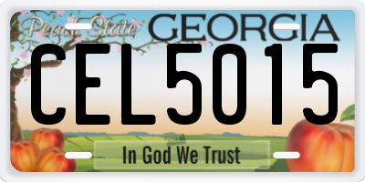 GA license plate CEL5015
