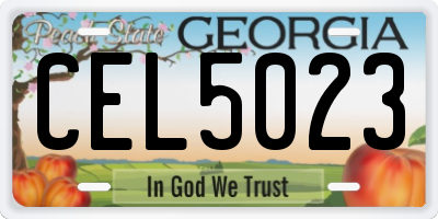 GA license plate CEL5023