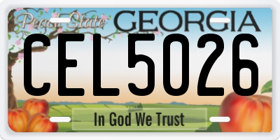 GA license plate CEL5026