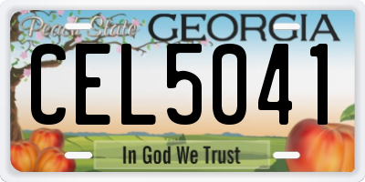 GA license plate CEL5041