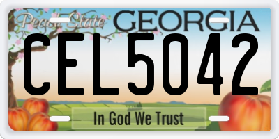 GA license plate CEL5042