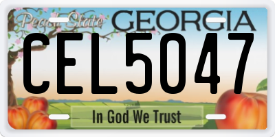 GA license plate CEL5047