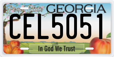 GA license plate CEL5051
