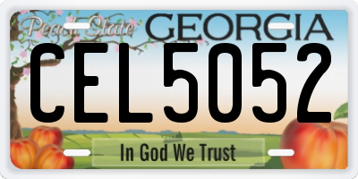 GA license plate CEL5052