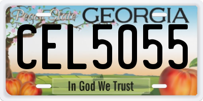 GA license plate CEL5055