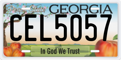 GA license plate CEL5057
