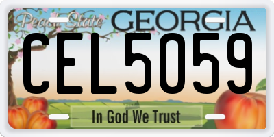 GA license plate CEL5059