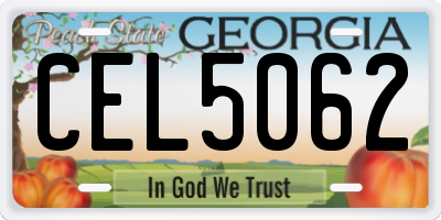 GA license plate CEL5062