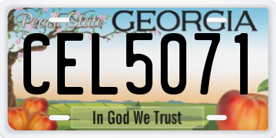 GA license plate CEL5071