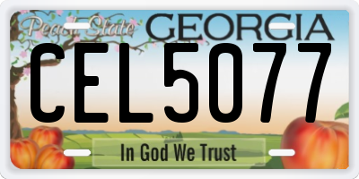 GA license plate CEL5077