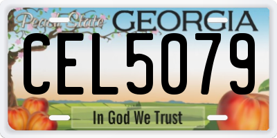 GA license plate CEL5079