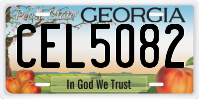 GA license plate CEL5082