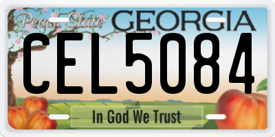 GA license plate CEL5084
