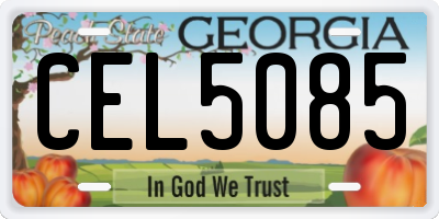 GA license plate CEL5085