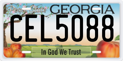 GA license plate CEL5088