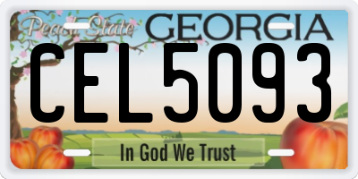 GA license plate CEL5093