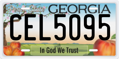 GA license plate CEL5095