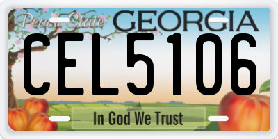 GA license plate CEL5106