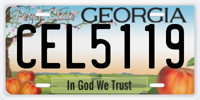 GA license plate CEL5119