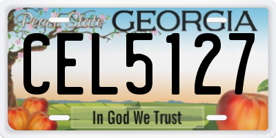 GA license plate CEL5127