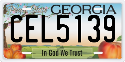 GA license plate CEL5139