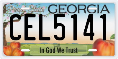 GA license plate CEL5141